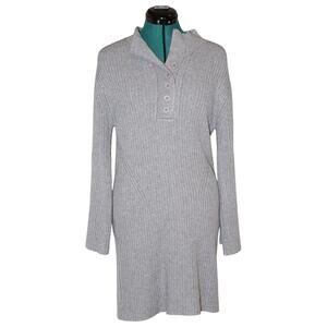 Marissa Webb Collective Gray Ribbed Knit Sweater Dress Size Small